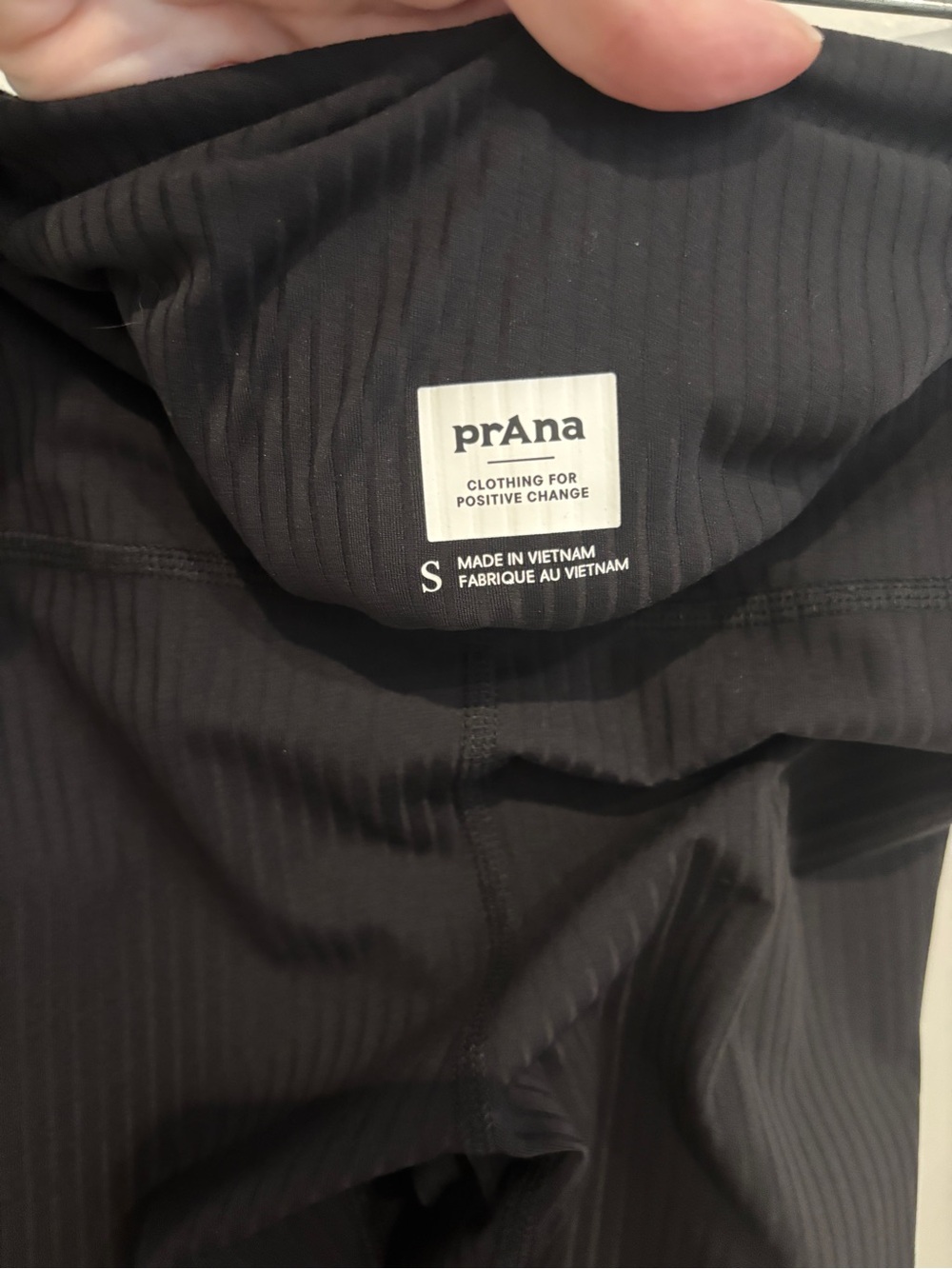 prAna Luxara Black Ribbed High-Rise Leggings. Size S - Picture 6 of 10